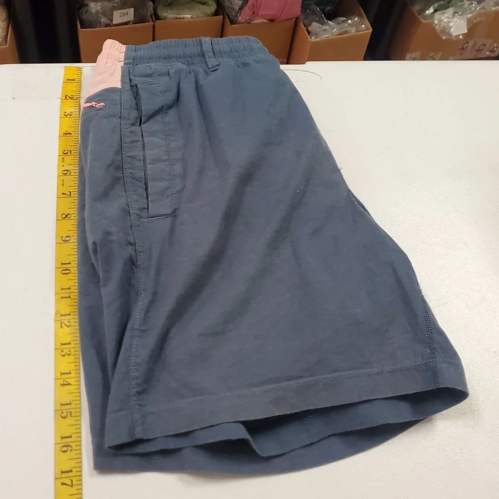 Birddogs Mens Colorblock Lined Athletic 7 In Shorts Size L Blue Pull On Stretch